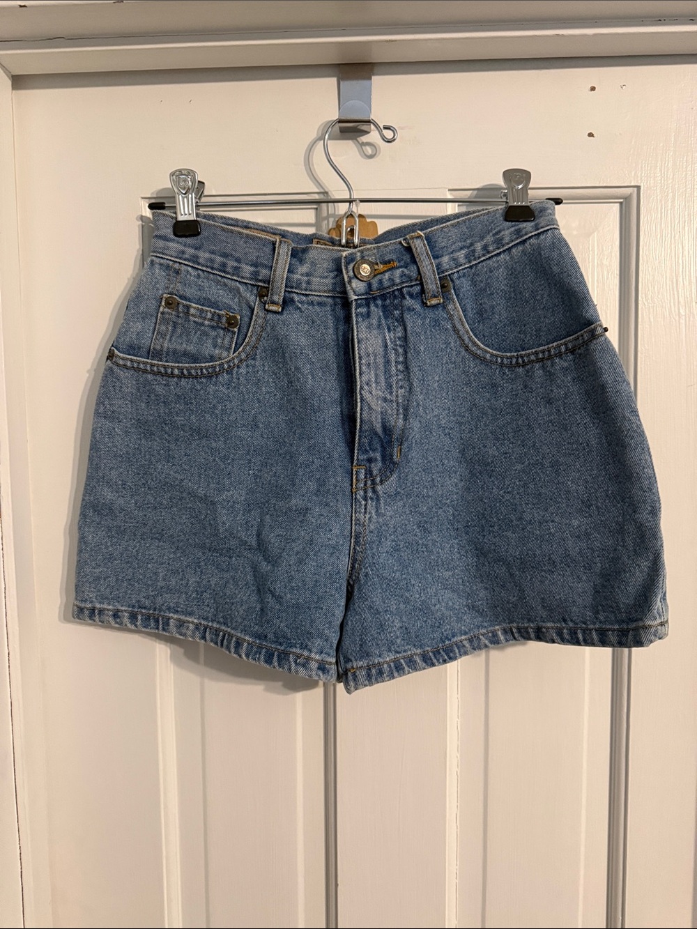 Express Medium Blue Denim High-Rise Jean Shorts